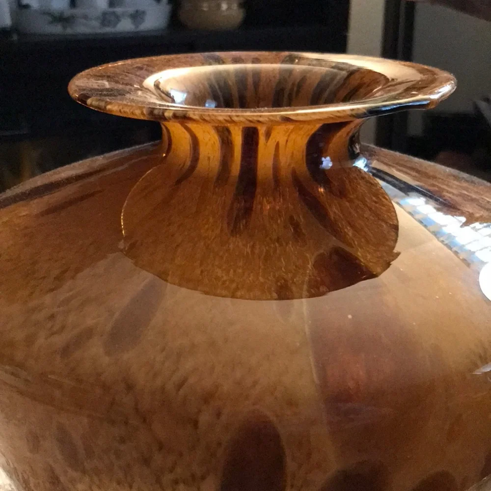 Tortoise MAESTRI VETRAI Handblown Glass Vase